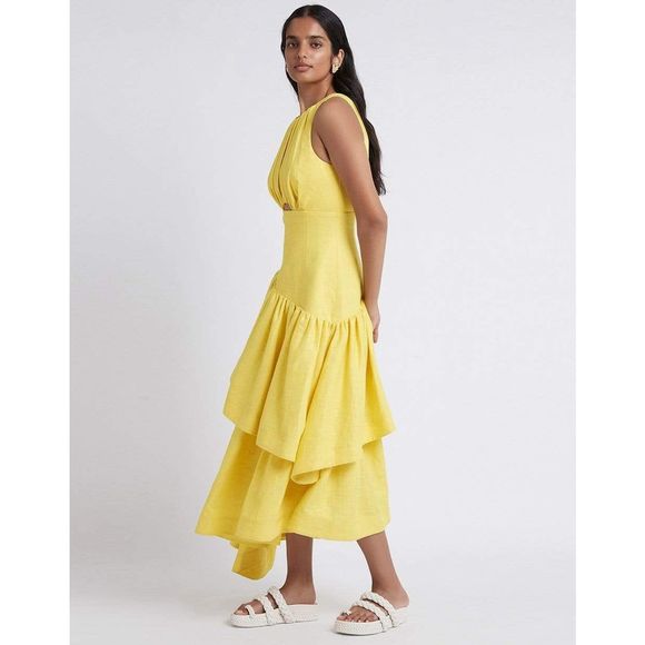 AJE Caliente Tiered Cut Out Dress Size 2 $595 - Picture 2 of 9